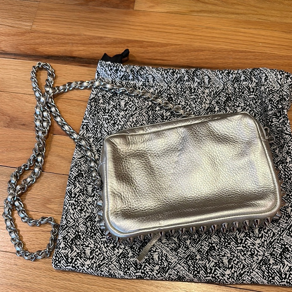 Rebecca Minkoff Silver Crossbody Bag with Chain Strap